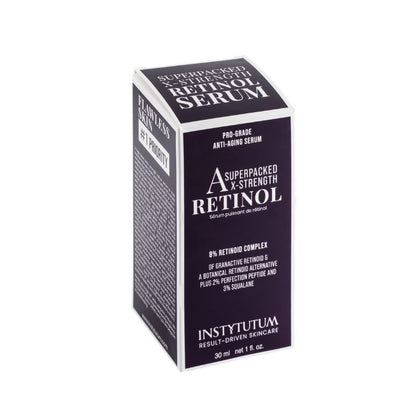 Ein hochdosiertes, extra starkes X-STRENGTH Retinol Serum von Institutum. Made in Schweiz.